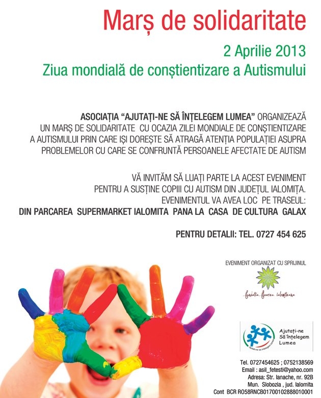 mars slobozia ziua mondiala a autismului