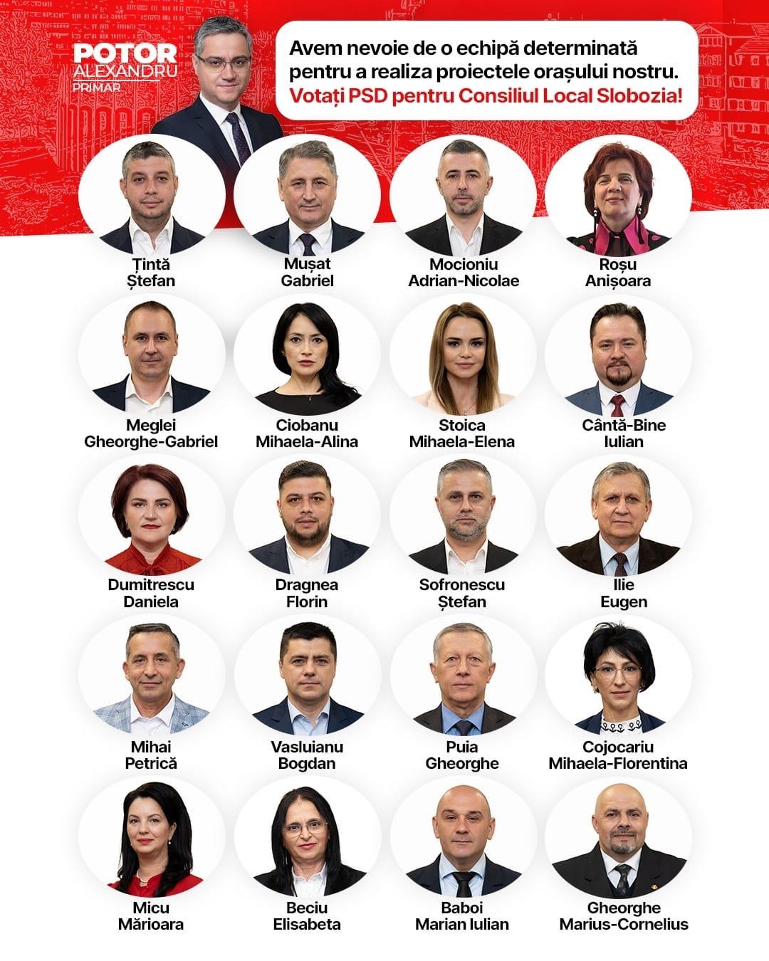 Candidati Consiliul Local Slobozia Psd