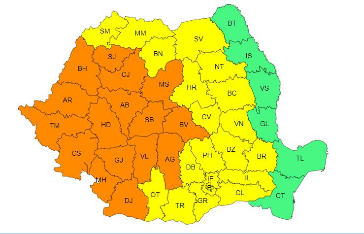 Harta Avertizare Meteo Sursa Anm