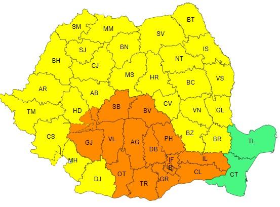 Harta Meteo Anm - Cod Portocaliu 1