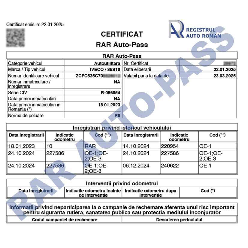 Certificat Rar Auto-pas